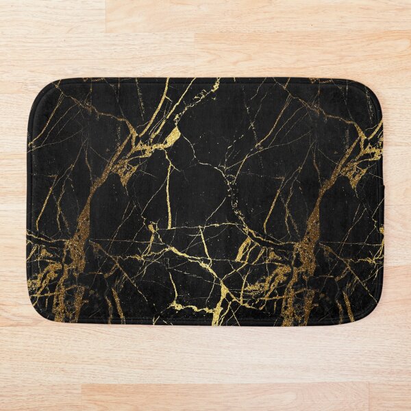 Black and gold Marble | Texture Bath Mat