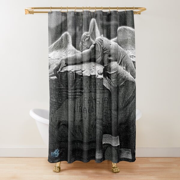 Ribaudo family grave Angel in Staglieno’s Cemetery, Italy Portrait by Jeanpaul Ferro Shower Curtain