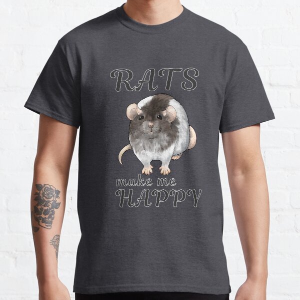 Rats make me happy - Black hooded ver. Classic T-Shirt