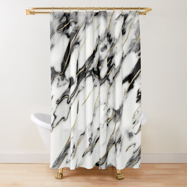 Cloud Dream Gold Heart Black And White Stripe Pattern Bathroom Decor Shower Curtain 84 x 72-Inch Cloud Dream Gold Heart Black And White Stripe Pattern Bathroom Decor Shower Curtain 84 x 72-Inch