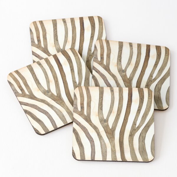 Item preview, Watercolor hand drawn background with illustration of zebra skinned pattern art designed and sold by FuzzyLogicKate.