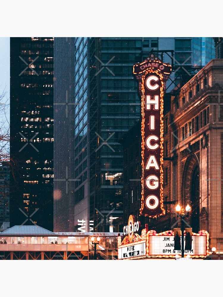 "Chicago Illinois Neon Sign At Night" Poster by mwagie Redbubble