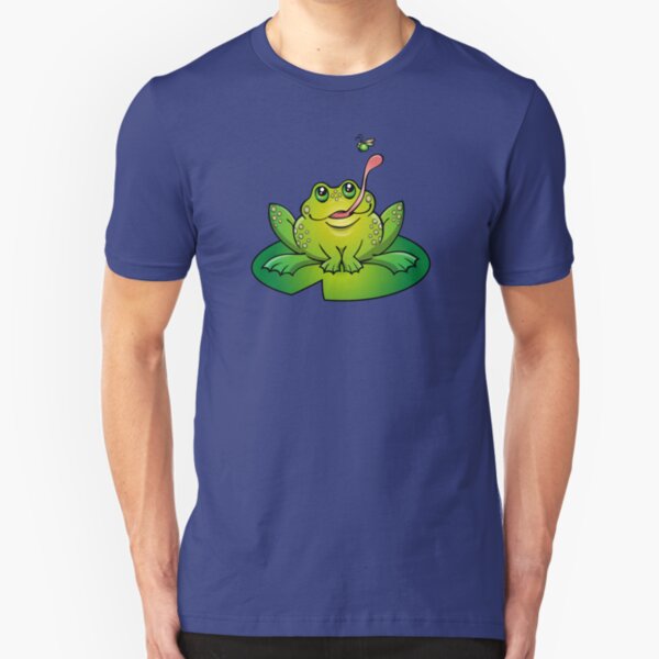 Froggy Catching Dinner Slim Fit T-Shirt