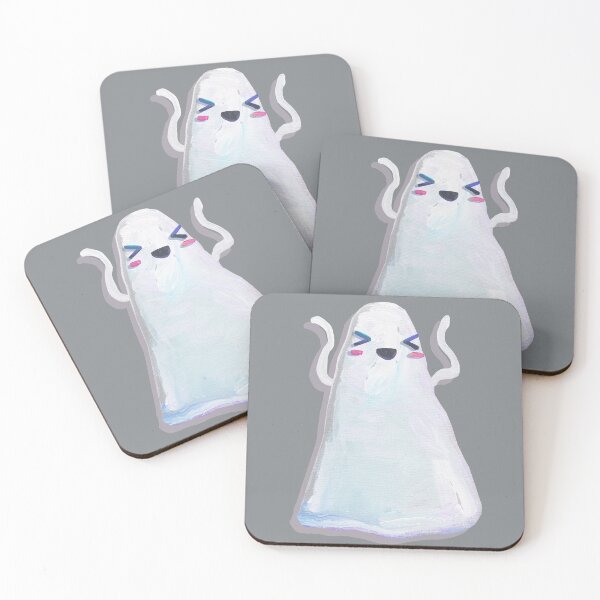 Item preview, Happy Squealing Hand Painted Kawaii Ghost designed and sold by RobertPhelpsArt.