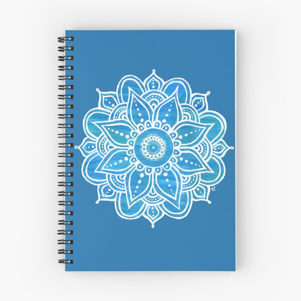 Item preview, Mandala Floral Blanco Turquesa Azul designed and sold by Sunfreestar.