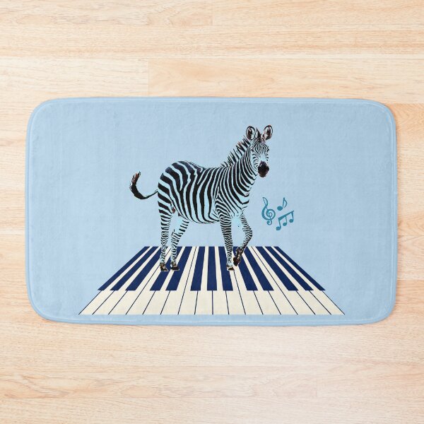 Item preview, Zebra in Blue on Keyboard with Music Notes designed and sold by Scotch Macaskill.