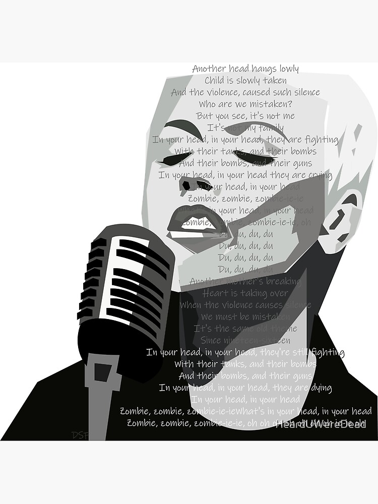 Dolores O'Riordan. Zombie Lyrics | Framed Art Print