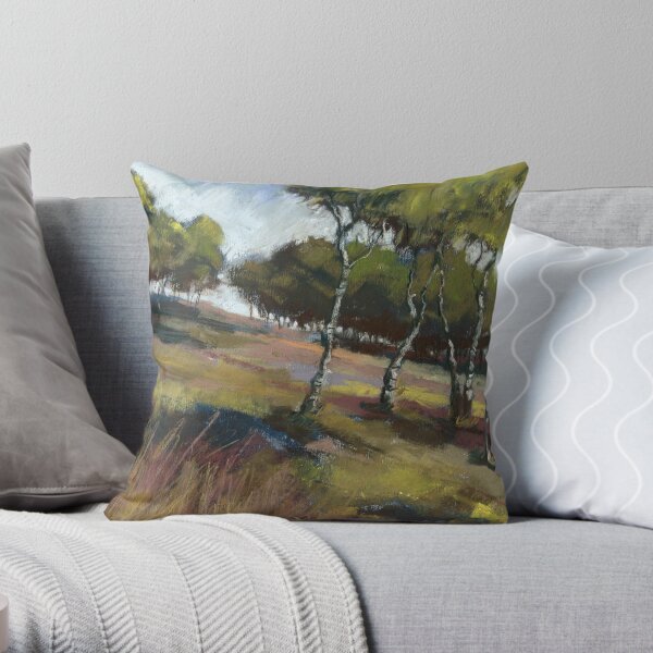 Birch Trees, Hathersage Moor Throw Pillow