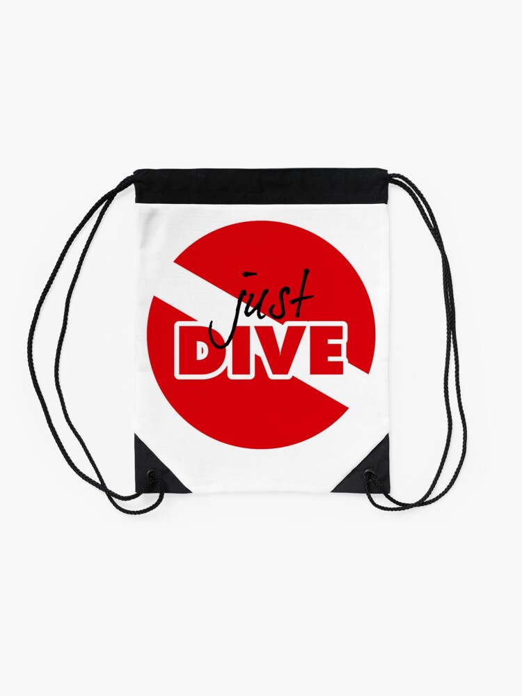 Thumbnail 2 of 3, Drawstring Bag, Just Dive designed and sold by Alma-Studio.