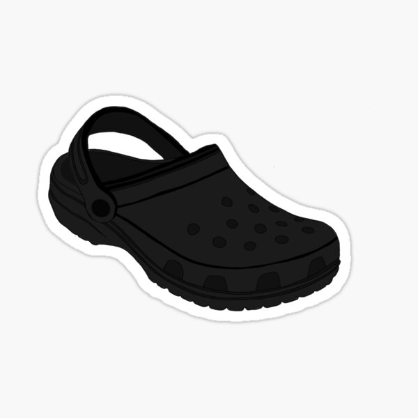 black crocs with stickers