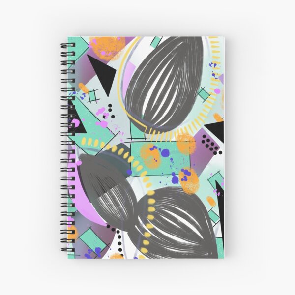 Vibrant and fun digital abstract design Spiral Notebook