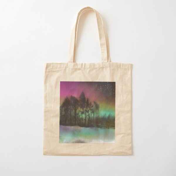Northern Lights Over Ringinglow - Peak District Landscape Cotton Tote Bag
