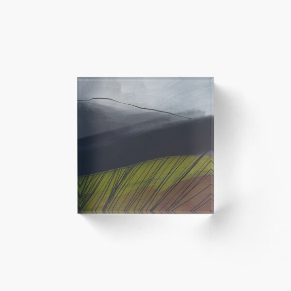 Autumn Storm - Peak District landscape art Acrylic Block
