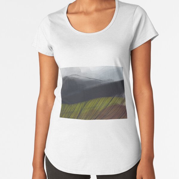 Autumn Storm - Peak District landscape art Premium Scoop T-Shirt