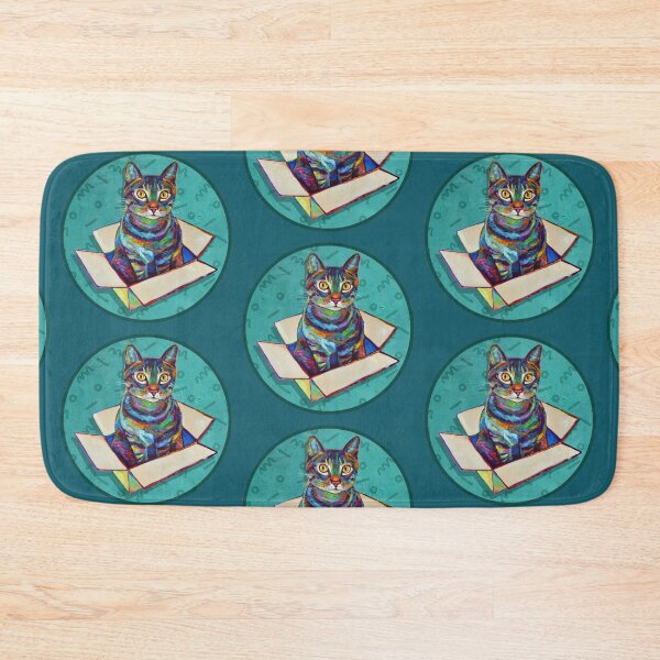 Item preview, Arwen the Cosmic Cat in a Box on Teal by Robert Phelps designed and sold by RobertPhelpsArt.