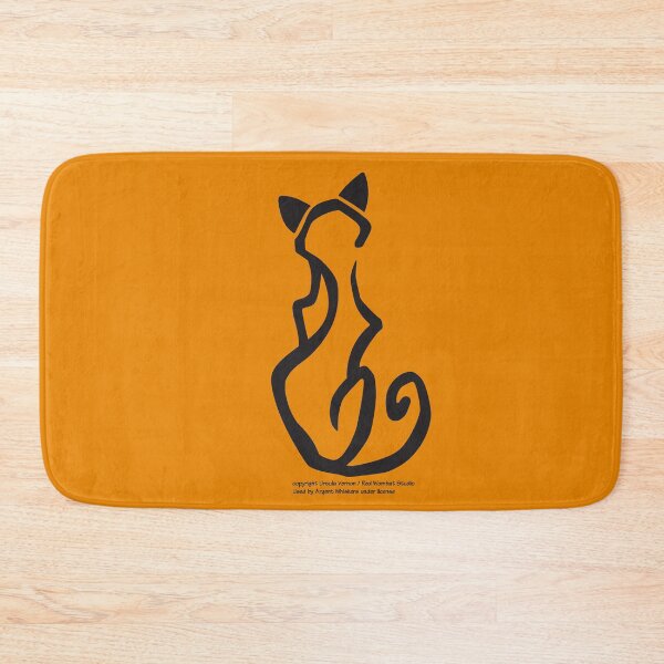 Item preview, Cat Glyph (black on orange) designed and sold by Argent Whiskers.