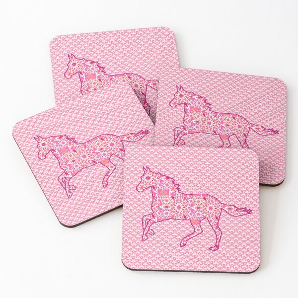 Item preview, Running Horse Silhouette, Fuchsia and Coral Pink designed and sold by Marymarice.