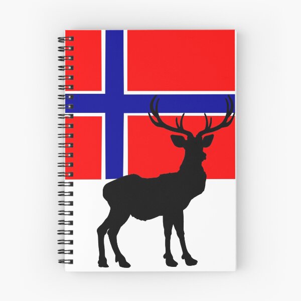 Item preview, Norwegian Flag with Caribou / Reindeer Silhouette by Orikall designed and sold by HippieWorks.