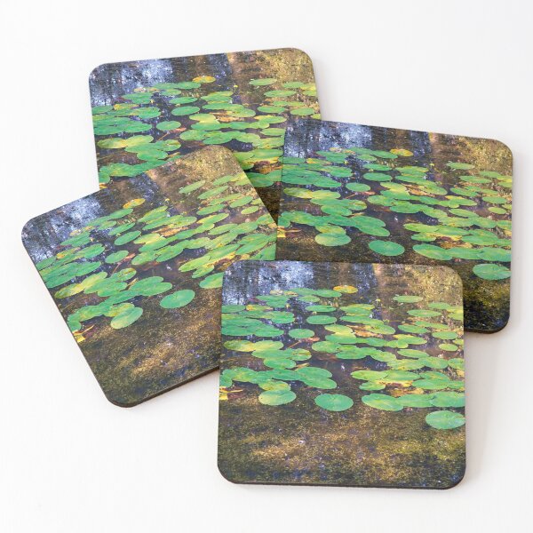 Item preview, Beautiful Lake Water With Lily Leaves, Tree Reflections & Summer Sunlight designed and sold by Harmony Of The Mind.