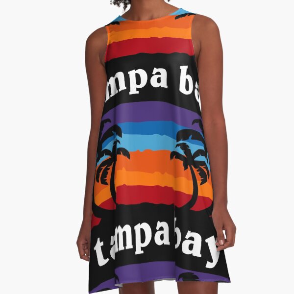 Tampa Bay Florida Sunset Palm Tree Outdoor Surfing Surf Cruise Vacation Gift Ideas A-Line Dress