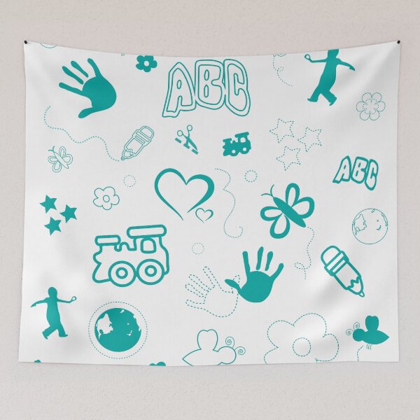 Item preview, Kids Preschool Background Pattern designed and sold by serenaking.