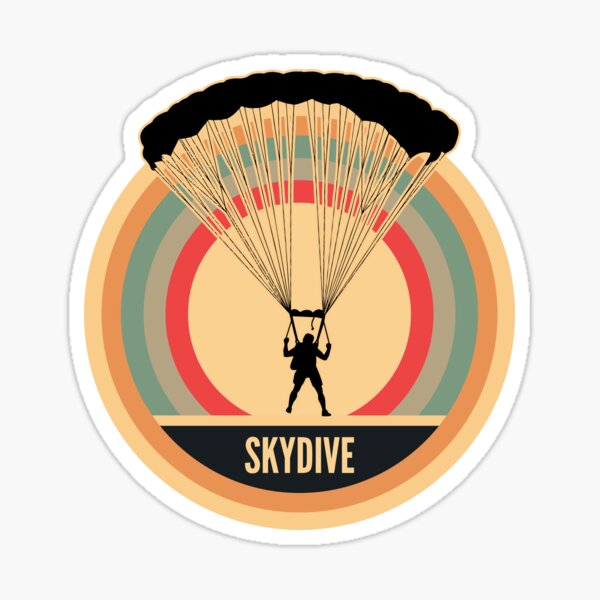 Skydive Retro Cool Sticker