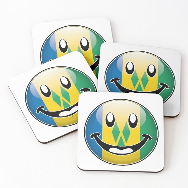 Item preview, St Vincent and the Grenadines Flag Happy Face Smiley Emoji Button designed and sold by IdentiTee Studios.