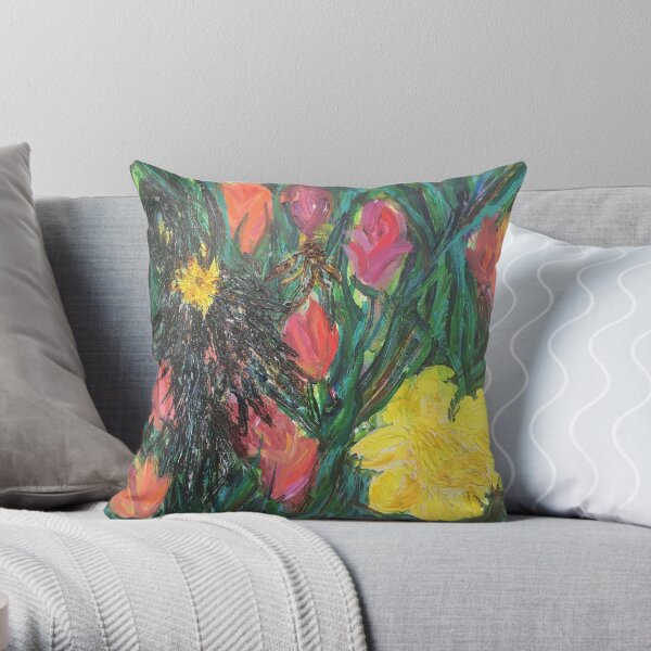 Even the Reaper Likes Flowers Throw Pillow