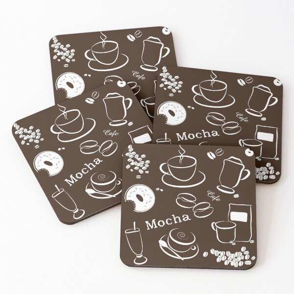 Item preview, Coffee Background Pattern - Dark designed and sold by serenaking.