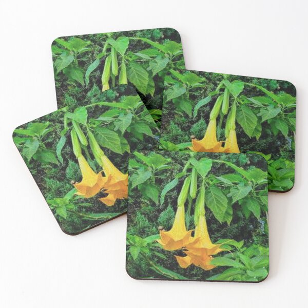Item preview, ABSTRACT ART ORANGE ANGEL TRUMPET TROPICAL FLOWERS designed and sold by sharlesart.