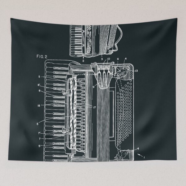 Item preview, Accordion Patent 1957 - White designed and sold by InkedArtPrints.