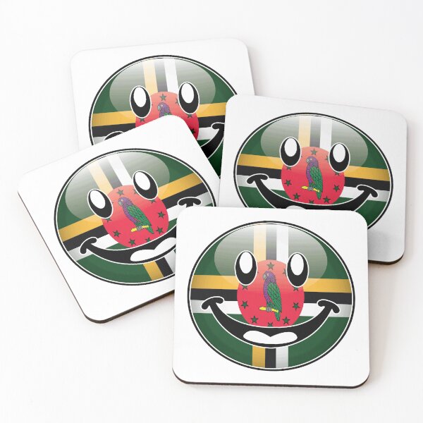 Item preview, Dominica Flag Happy Face Smiley Emoji Button designed and sold by IdentiTee Studios.