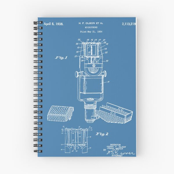 Item preview, Microphone Patent 1938 designed and sold by InkedArtPrints.