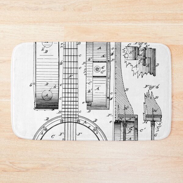 Item preview, Banjo Patent 1882 - Black designed and sold by InkedArtPrints.