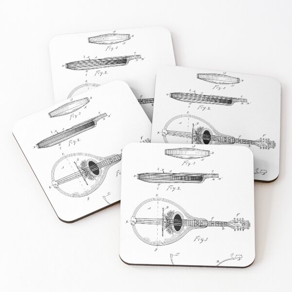 Item preview, Mandolin Patent 1898 - Black designed and sold by InkedArtPrints.