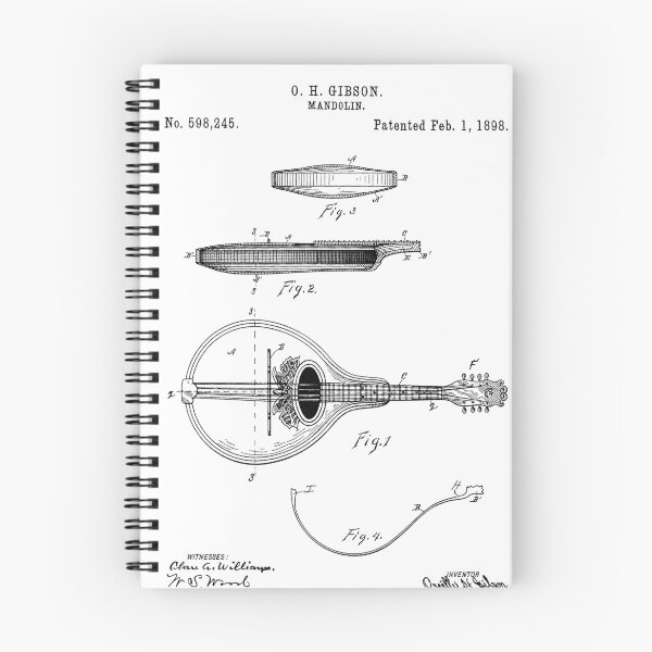 Item preview, Mandolin Patent 1898 - Black designed and sold by InkedArtPrints.