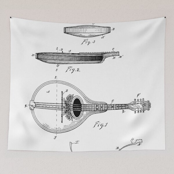 Item preview, Mandolin Patent 1898 - Black designed and sold by InkedArtPrints.