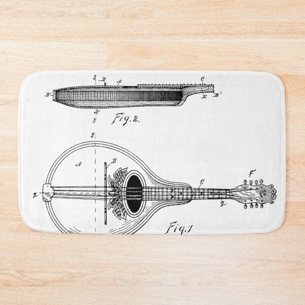 Item preview, Mandolin Patent 1898 - Black designed and sold by InkedArtPrints.