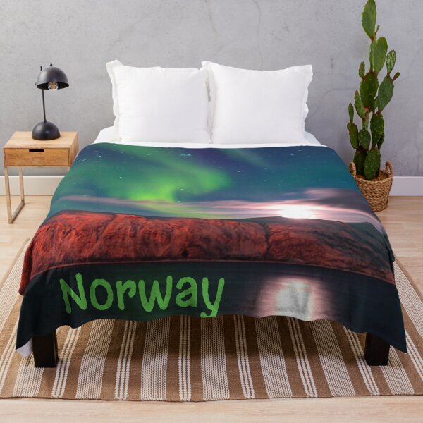 Item preview, Norway Scandinavian Northern Lights Red Cliffs Trolltunga designed and sold by mwagie.