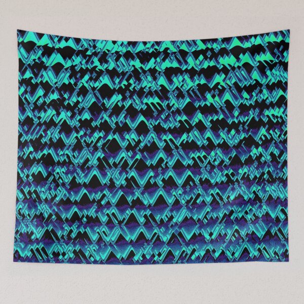 Item preview, Abstract Turquoise Glitch Art Diamond Pattern designed and sold by Dator.