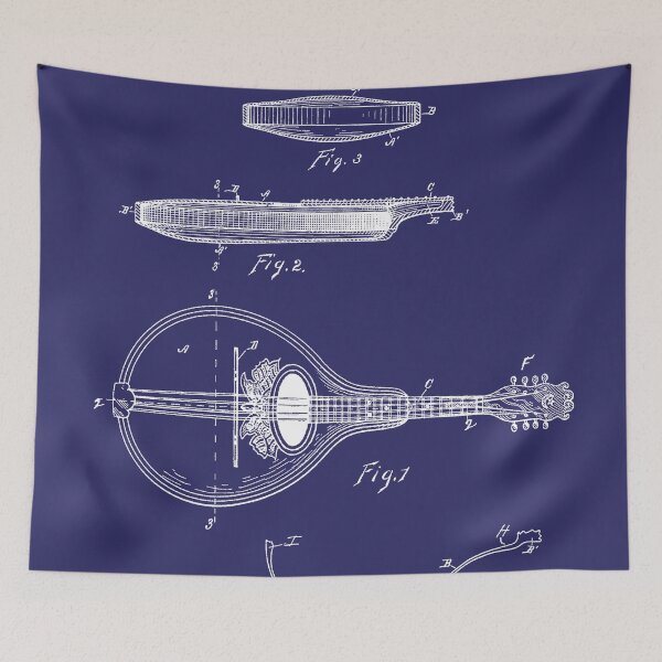 Item preview, Mandolin Patent 1898 - White designed and sold by InkedArtPrints.