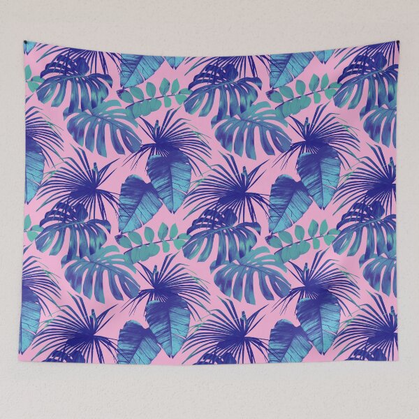 Item preview, Pink & Blue Tropical Palm Leaf designed and sold by newburyboutique.