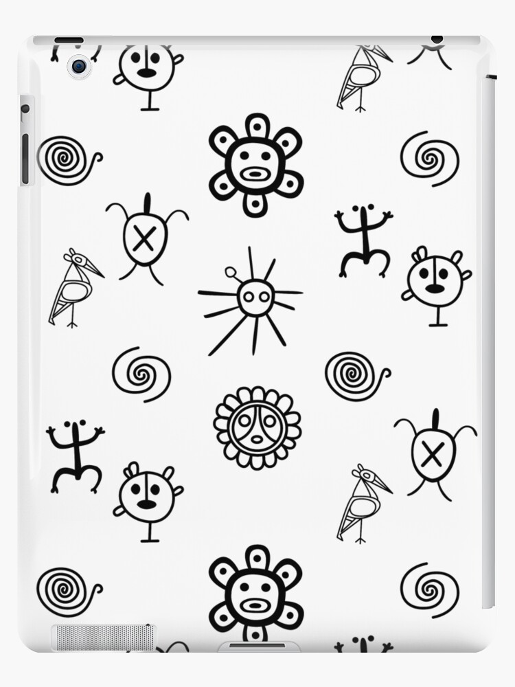 Set Of Taino Puerto Rico Symbols Black Ipad Case Skin By Bydarling Redbubble