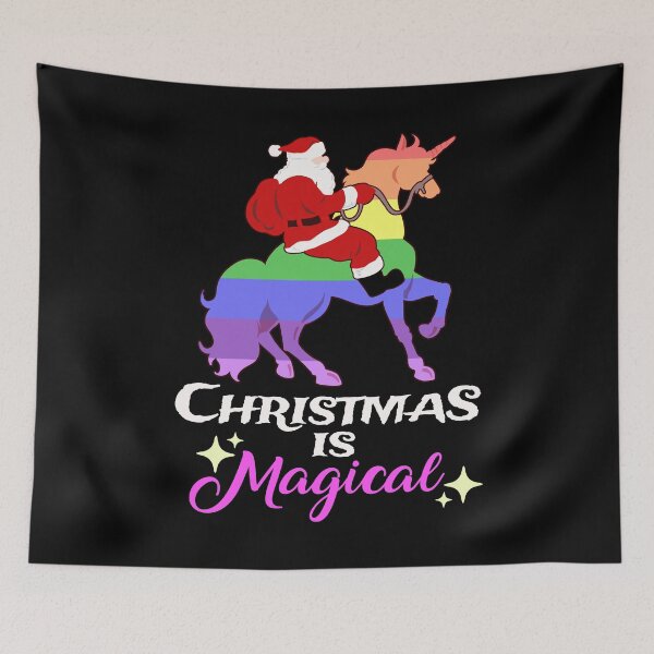 Item preview, Christmas Is Magical Santa Riding Unicorn Holiday Graphic design designed and sold by tronictees.