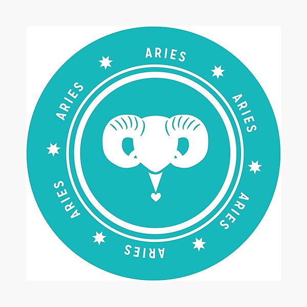 Aries - Teal Photographic Print