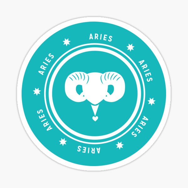 Aries - Teal Sticker