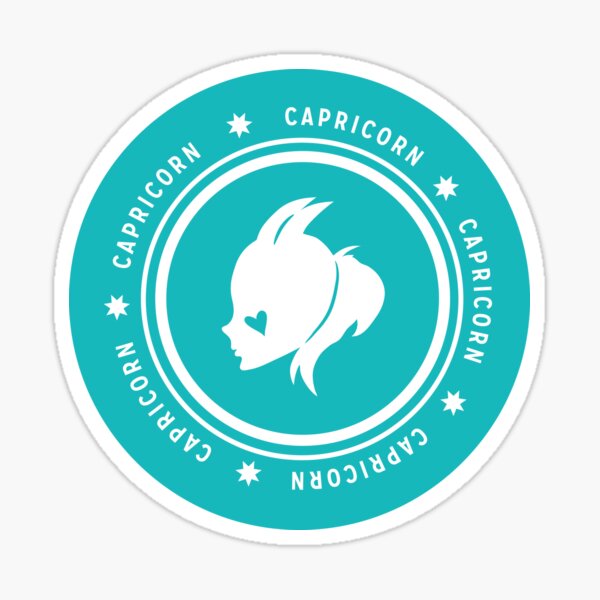 Capricorn - Teal Sticker
