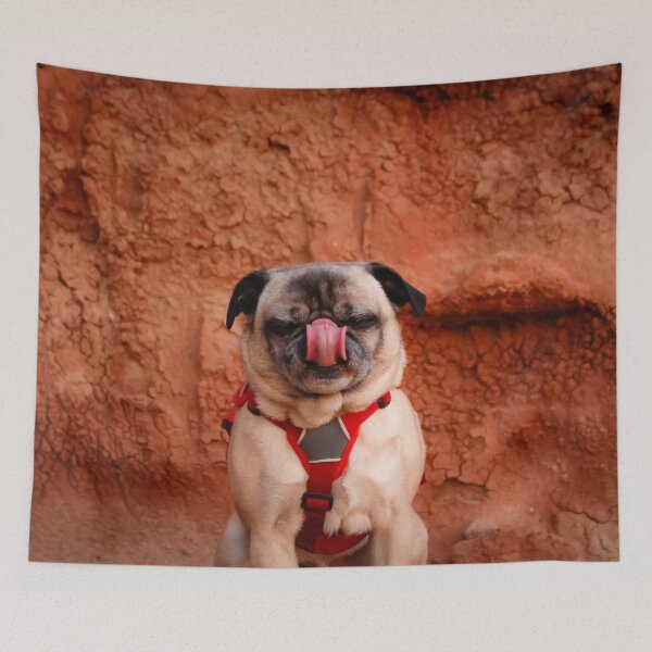 Item preview, Desert Red Rock and Pug Pink Tongue designed and sold by pugventurephoto.