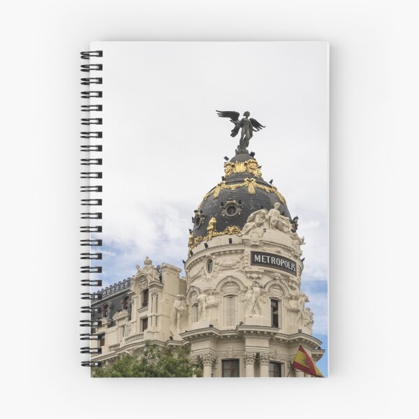 Item preview, Gallivanting Around Madrid is a Pure Delight - Iconic Metropolis Building with White Clouds designed and sold by Georgia Mizuleva.