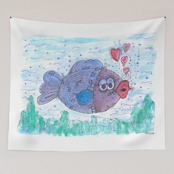 Item preview, blue fish designed and sold by IDeee.